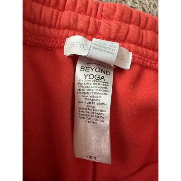 Beyond Yoga On The Go Cotton Blend Joggers Sweatpants S Orange $98 NWT - Picture 12 of 15